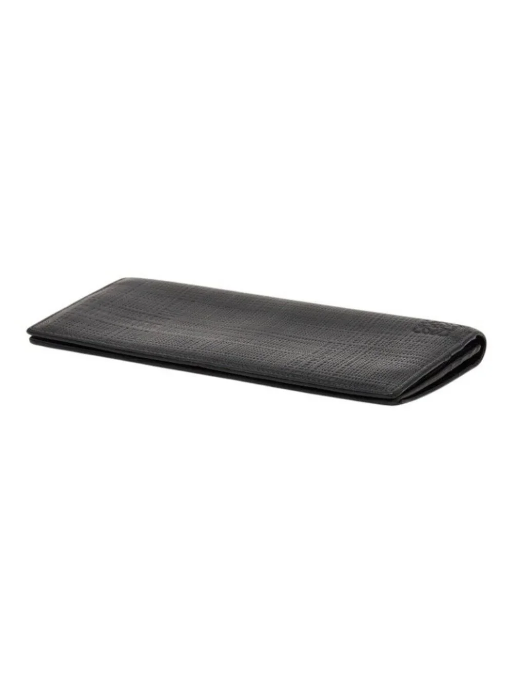 Loewe Anagram Linen Wallet Black Leather